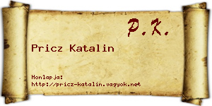 Pricz Katalin névjegykártya